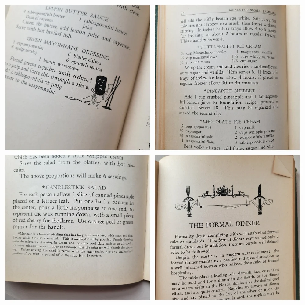Vintage Meals for Small Families Cookbook ~ 1929 ~ Jean Mowat ~ Charming!